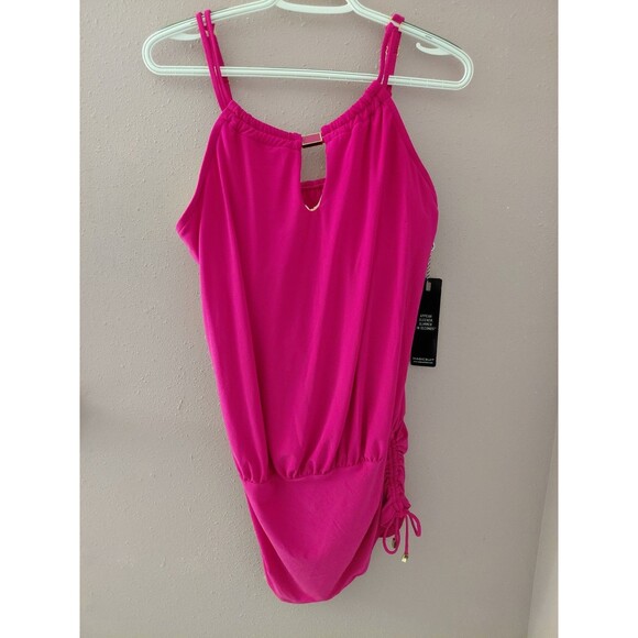 Magicsuit Susan Allover Slimming Swim Dress MSRP $188 Ruby Red Size 12 - Picture 1 of 13